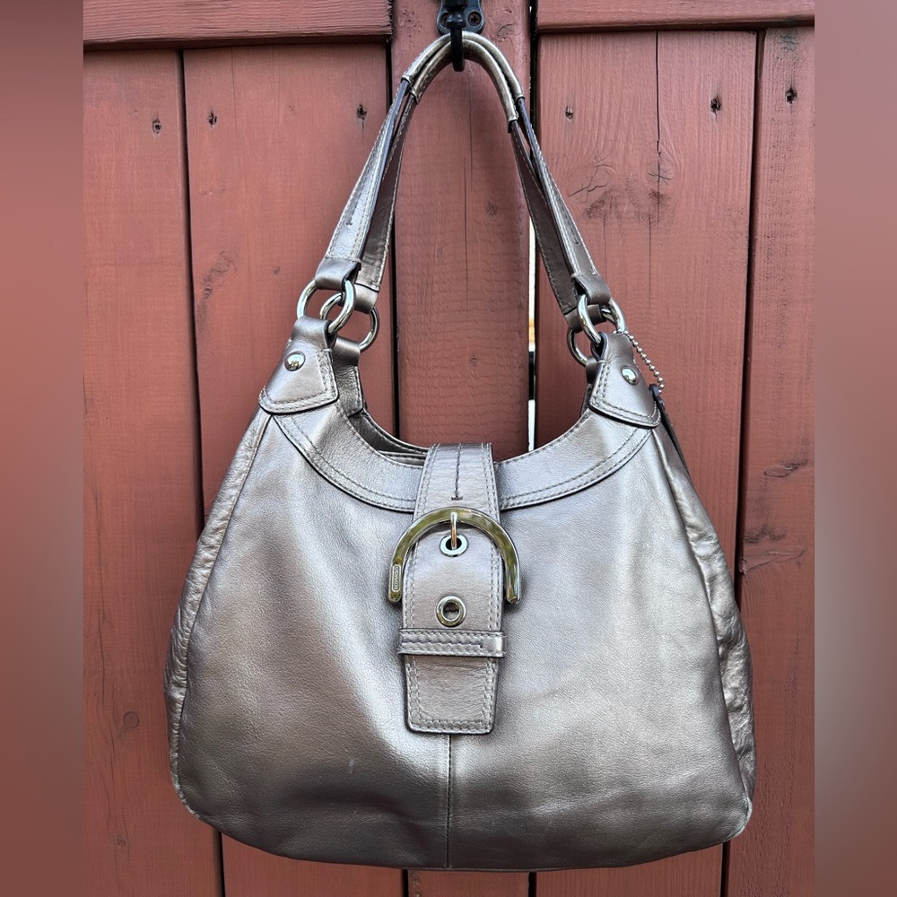 Coach SoHo Lynn Hobo Shoulder Bag Metallic Bronze